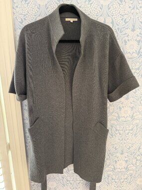 Ann Mashburn Belted Merino Wool Wrap "Shacket" - Size Small